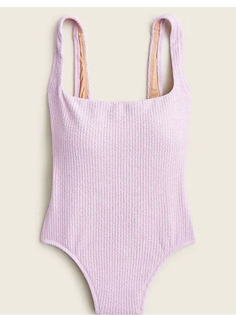 J. Crew Textured Scrunchie One-Piece Low Back Swimsuit Winter Rose Size 20
